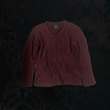 y2k 그런지 니트 시크 스타일 v archive 와인 레드