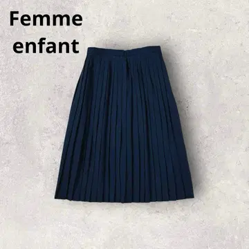 플리츠 스커트 울 가을 겨울 코디 캐주얼 심플 무릎 기장 네이비