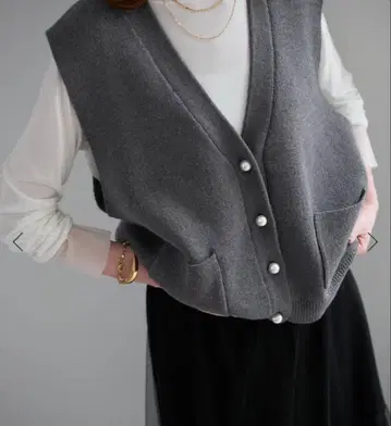 SLOBE IENA 슬로브 이에나 펄 니트 베스트 그레이