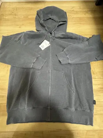 그레이 풀 집업 후드티 2XL