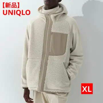 [ 새상품 ] 유니클로 플리스 풀 집업 후드티 긴팔 내추럴 XL