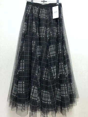 fifth 체크 무늬 볼륨 샤샤 스커트