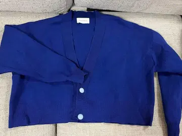 스탬블리 페인트 메탈 버튼 숏 가디건 블루 프리 사이즈