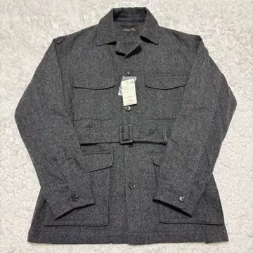 [ 미사용품 ] 사파리 자켓 트위드 울 CPO 자켓 M 사이즈