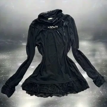 00s 리본 레이스 프릴 롱t 다크코어 다크코켓 y2k