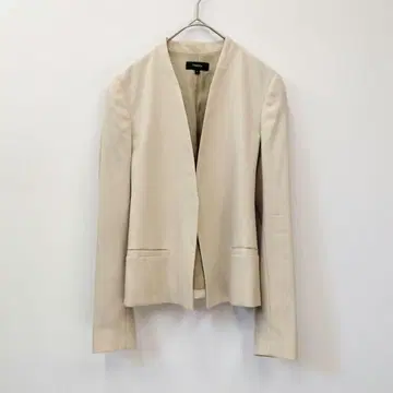 테리 크림 노카라 자켓 테일러드