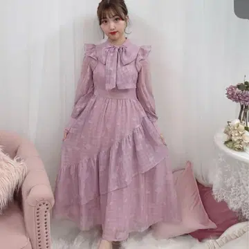 evelyn 롱 원피스 핑크