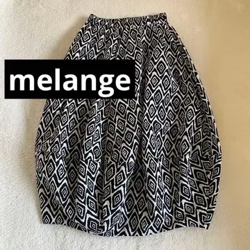 [ 새상품급 ] melange 메 올 패턴 벌룬 스커트 롱