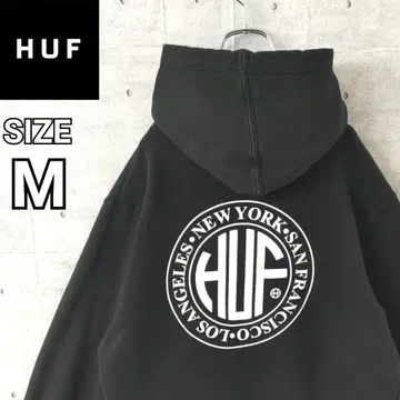 [ 허프 ] HUF 서클 로고 후드 맨투맨 블랙 M