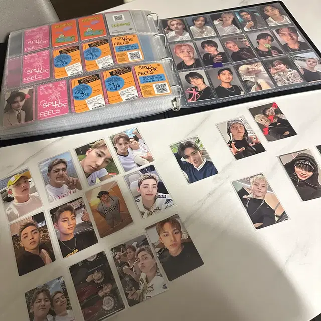 세븐틴 앨범 포카,위버스 특전 등 포카 일괄(600장,13칸바인더포함)