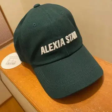 [ 새상품 ] alexia stam 자수 로고 캡 그린