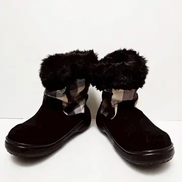 [ crocs ] 어그 부츠 보아 퍼 스노우보드 체크 무늬 23cm
