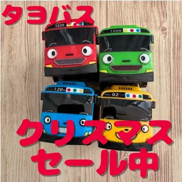 타요버스 미니카 4대 세트 상자 없음 풀백카