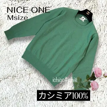 캐시미어 100% 라운드넥 니트 스웨터 M 민트 그린 1000E