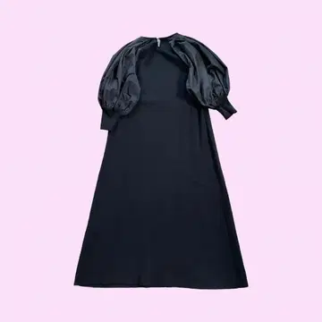 ANAY 벌룬 슬리브 롱 원피스 블랙