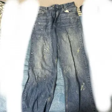 스플래시 무늬 배기 핏 데님 zara EU36