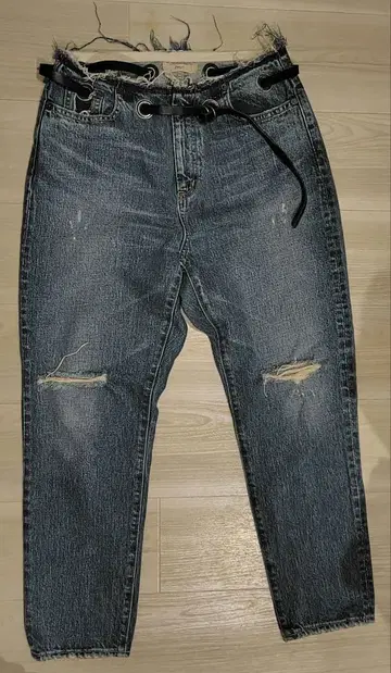 Bonum 벨트 데님 팬츠