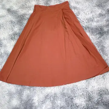 OFUON [ 36 ] 종아리 기장 스커트 오렌지 작은 사이즈 여성용
