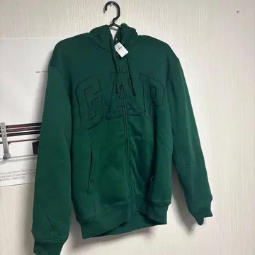 GAP 보아 지퍼 후드티 다크 그린 S 사이즈