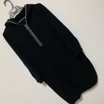 Firosa 후드 부착 블랙 니트 원피스 13호