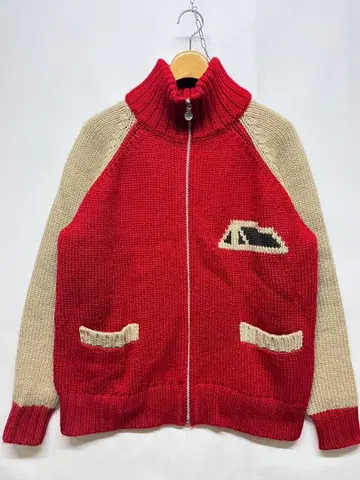 폴스미스 집업 울 코위찬 니트 스웨터 빨간색 M