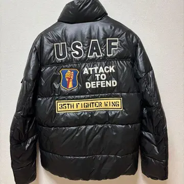 AVIREX 충전솜 다운 자켓 블랙 L 아비렉스