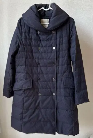 자유구 롱 다운 코트 다크 그레이 숄카라 A라인