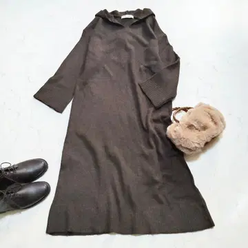 나노 유니버스 2024AW 후디니트 원피스 롱 브라운