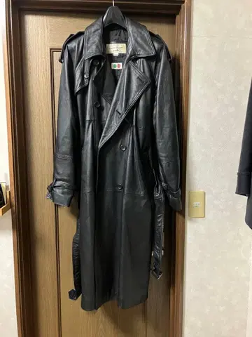 이탈리아 램 가죽 트렌치코트 롱