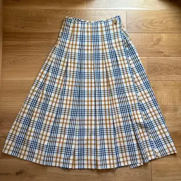 SLOBE IENA 체크 플리츠 롱 스커트 랩스커트