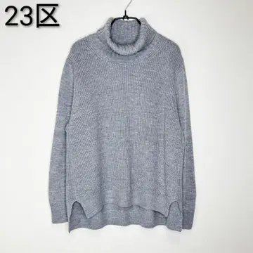23구 빅 사이즈 울 원단 하이넥 니트