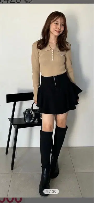 시착만 한 상품 레이어드 프릴 미니 스커트 숏 팬츠 BLK