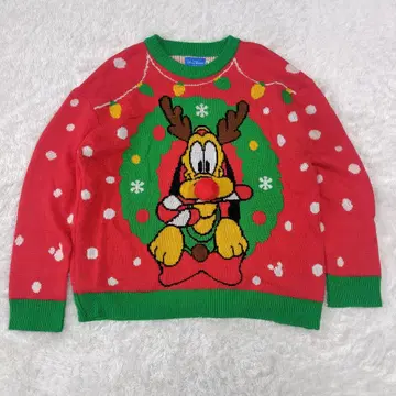 디즈니 크리스마스 플루토 루돌프 니트 스웨터 M 사이즈