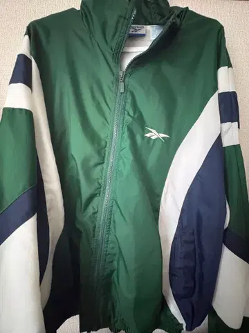 Reebok 나일론 자켓 그린/화이트/네이비