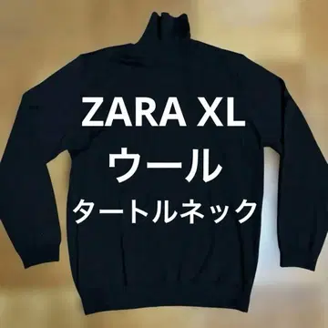 ZARA 자라 터틀넥 스웨터 울 블랙 XL