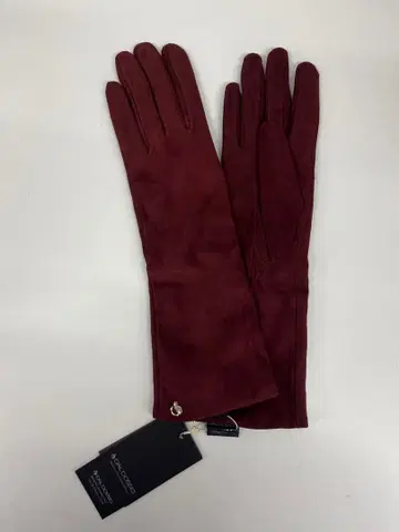 스웨이드 롱 그로브 보르도 DAL DOSSO 가죽 장갑 6.5