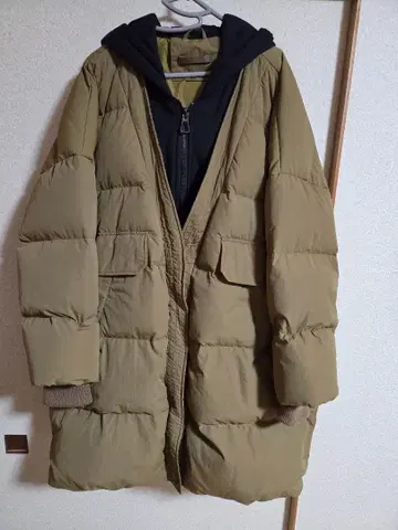 맨투맨 후드티 레이어드 스타일 다운 자켓 2 드로스트 사양 코쿤 실루엣