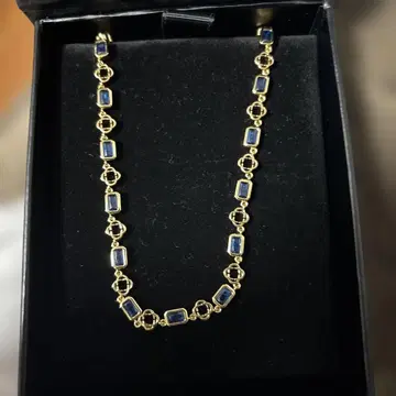 Blue Gemstone Clover Necklace