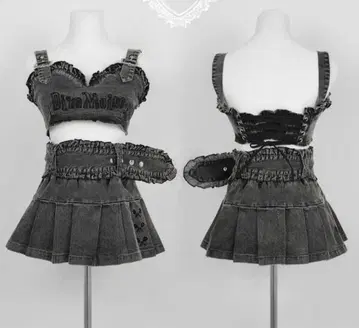 DimMoiro 데님 뷔스티에 셋업