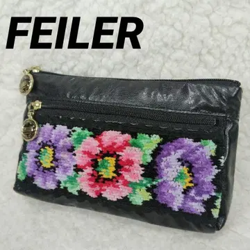 FEILER 페이러 미니 파우치 꽃무늬 로고 지퍼 슈니엘 메이크업 파우치