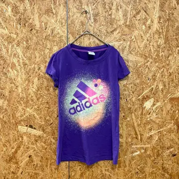 adidas 아디다스 반팔 프린트 스포츠 셔츠 퍼플 S