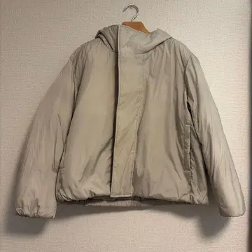 UNIQLO U 퍼프 테크 후드티 라이트 그레이