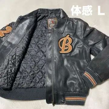 [ 올 가죽 ] GARAM 바시티 자켓 A-2 올 블랙