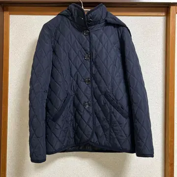 빔즈 네이비 퀼팅 자켓 후드 부착