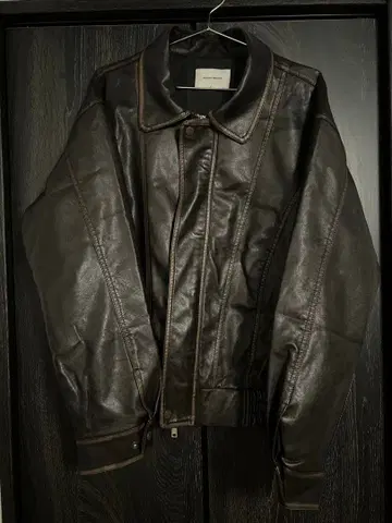 다크 브라운 가죽 자켓 wonder wonder 한국 y2k
