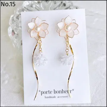 15미니 플라워 지르코니아 흔들리는 2way 꽃 귀걸이/귀찌 반짝반짝 펄