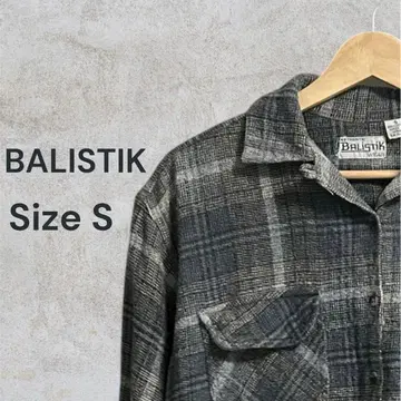 80s 빈티지 BALISTIK 긴팔 플란넬 셔츠 S 사이즈 여성용 그레이