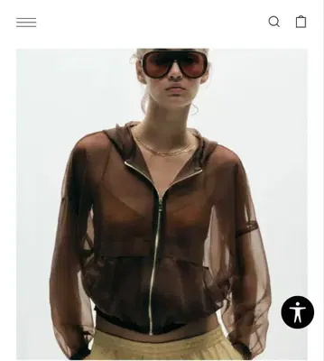 ZARA 후드 부착 오간자 후드티