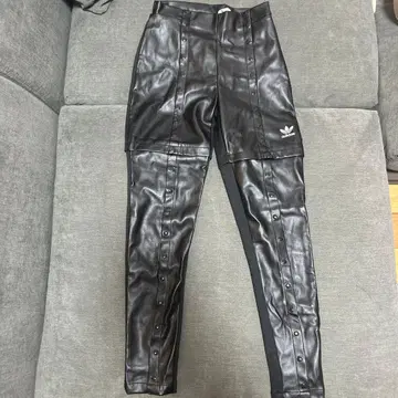 adidas 가죽 스패츠 레깅스 스키니 하의 블랙