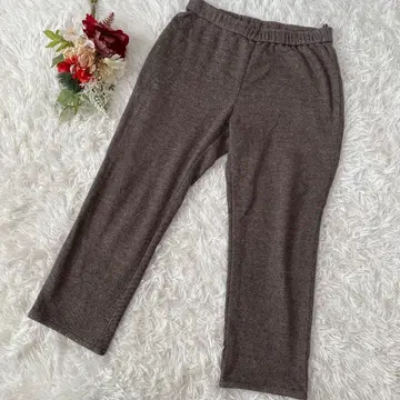 [ CHARGE ] 브라운 캐주얼 팬츠 허리밴딩 속기모 방한 (L)